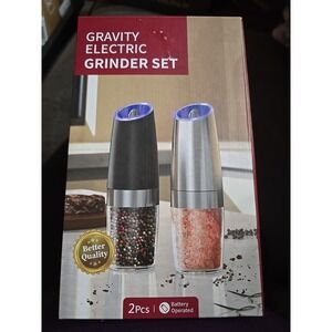 Gravity Electric Salt and Pepper Grinder Set, Automatic Pepper Grinder Shakers M